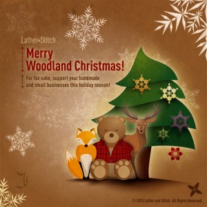 A fox, a bear, a deer and Christmas tree